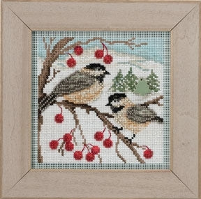 DIY Mill Hill Chickadees Birds Christmas Counted Cross Stitch Kit