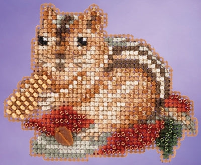 DIY Mill Hill Chippy Chipmunk Counted Cross Stitch Magnet Kit