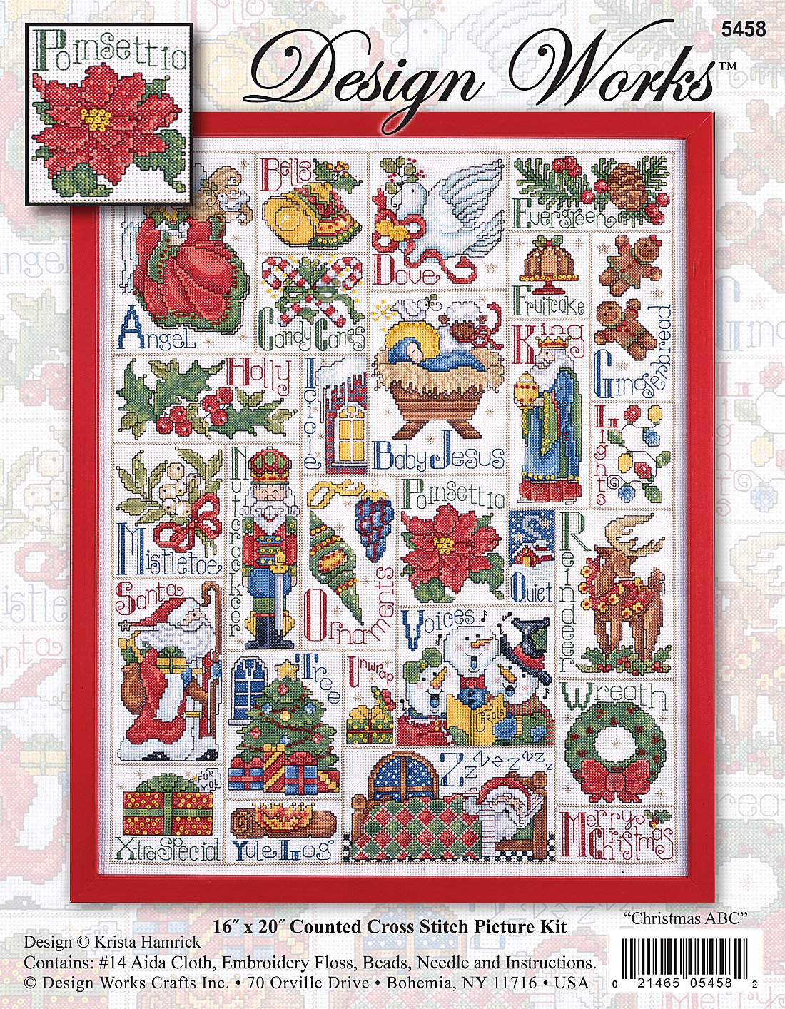 DIY Design Works Christmas ABC Sampler Counted Cross Stitch Kit 16x20