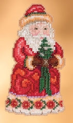 DIY Mill Hill Christmas Cheer Santa Counted Cross Stitch Kit