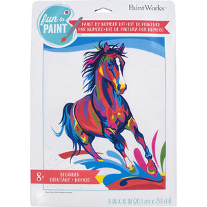 DIY Paint Works Colorful Horse Kids Paint by Number Craft Kit
