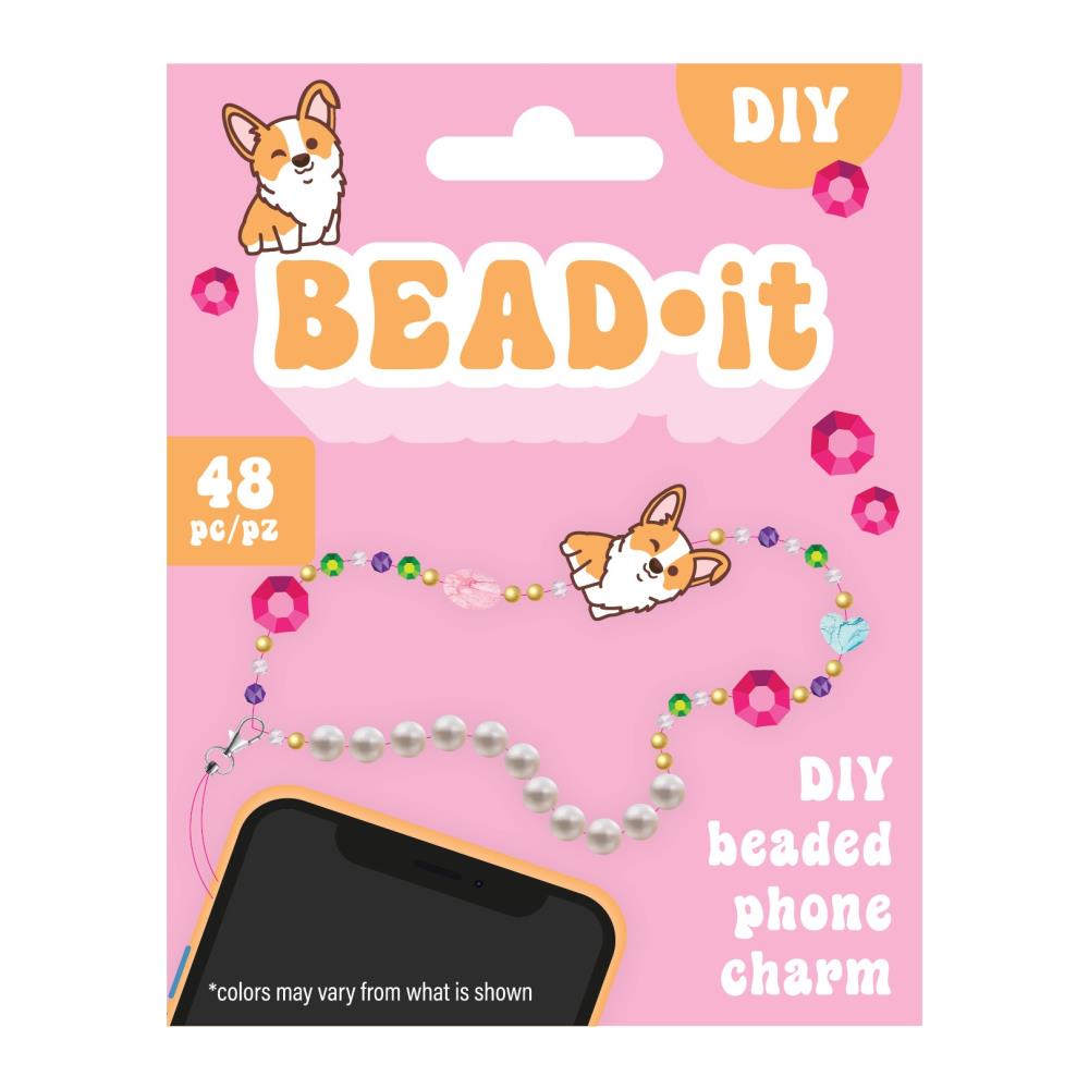 DIY Dog Corgi Bead It Phone Charm or Bracelet Kit Kids Craft Gift