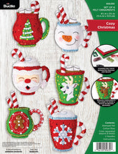 Load image into Gallery viewer, DIY Bucilla Cozy Christmas Mugs Felt Ornament Kit 89639E