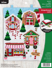 DMG DIY Bucilla Gingerbread Lane Christmas Village Felt Hanging Craft Kit 89270E