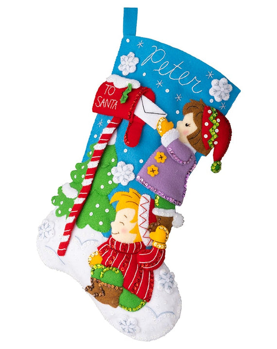 DIY Bucilla Dear Santa Mailbox Christmas Felt Stocking Kit 89583E