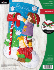 DIY Bucilla Dear Santa Mailbox Christmas Felt Stocking Kit 89583E