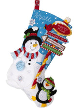 Load image into Gallery viewer, DIY Bucilla Destination North Pole Christmas Felt Stocking Kit 89594E