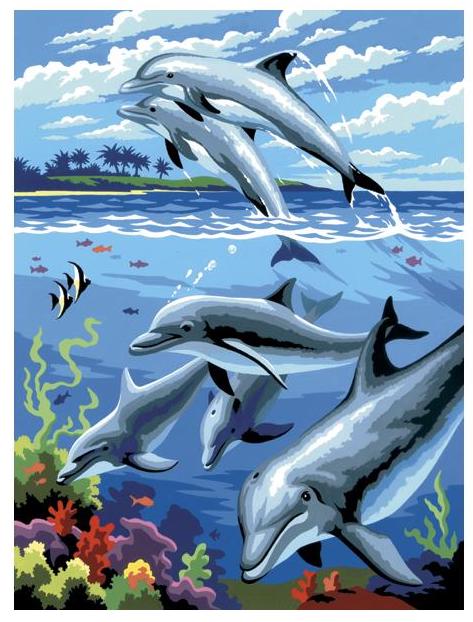 DIY Royal Langnickel Dolphins Paint by Number Kit