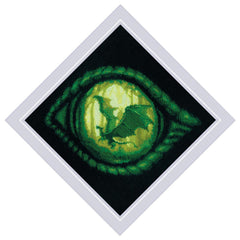 DIY Riolis Dragon Eye Green Black Fantasy Counted Cross Stitch Kit