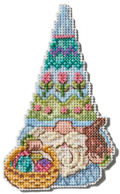 DIY Mill Hill Easter Gnome Spring Counted Cross Stitch Ornament Kit