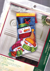 DMG DIY Dimensions Freezin Season Snowman Needlepoint Stocking Kit 09139
