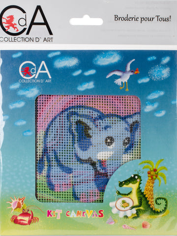 DIY Collection D'Art Elephant Needlepoint Beginner Kids Kit 4