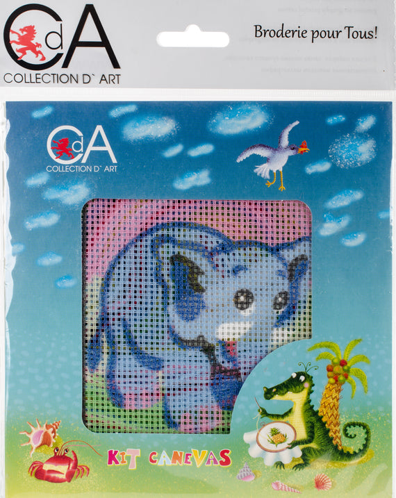 DIY Collection D'Art Elephant Needlepoint Beginner Kids Kit 4