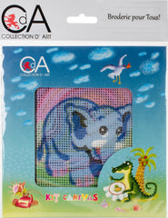 DIY Collection D'Art Elephant Needlepoint Beginner Kids Kit 4