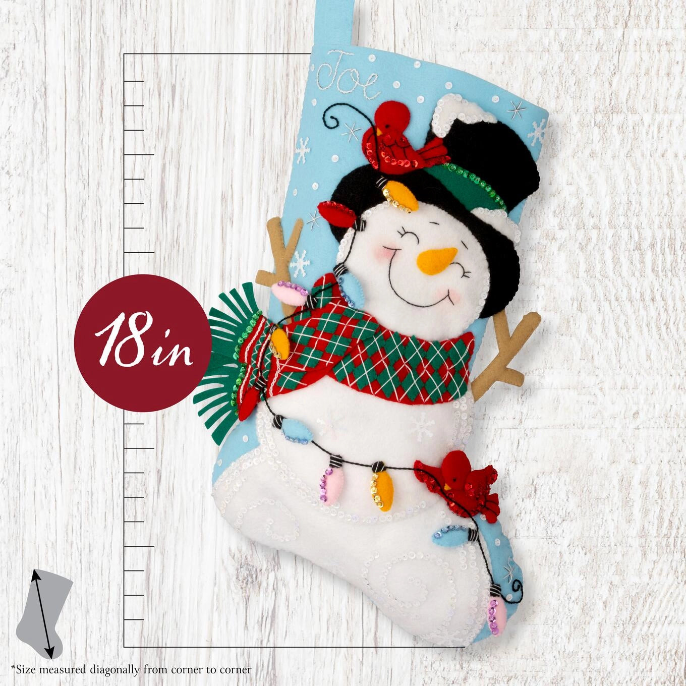DIY Bucilla Frosty and Bright Snowman Christmas Felt Stocking Kit