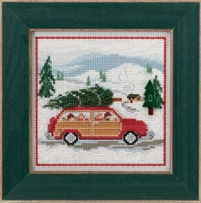 DIY Mill Hill Family Tree Christmas Car Counted Cross Stitch Kit