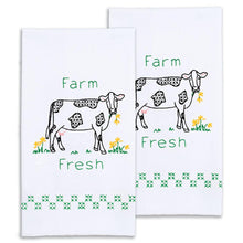 Load image into Gallery viewer, DIY Jack Dempsey Farm Fresh Cow Stamped Embroidery Hand Towel Kit