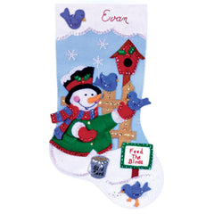 DIY Design Works Feeding the Birds Christmas Holiday Felt Stocking Kit 5296