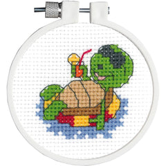 DIY Janlynn Floating Turtle Kids Stitch Beginner Mini Counted Cross Stitch Kit