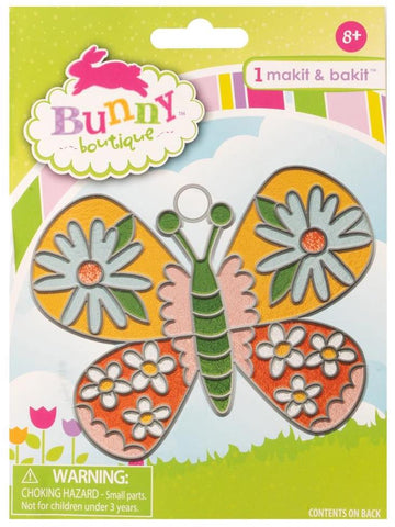 DIY Makit & Bakit Floral Butterfly Stained Glass Suncatcher Kit Kids Craft