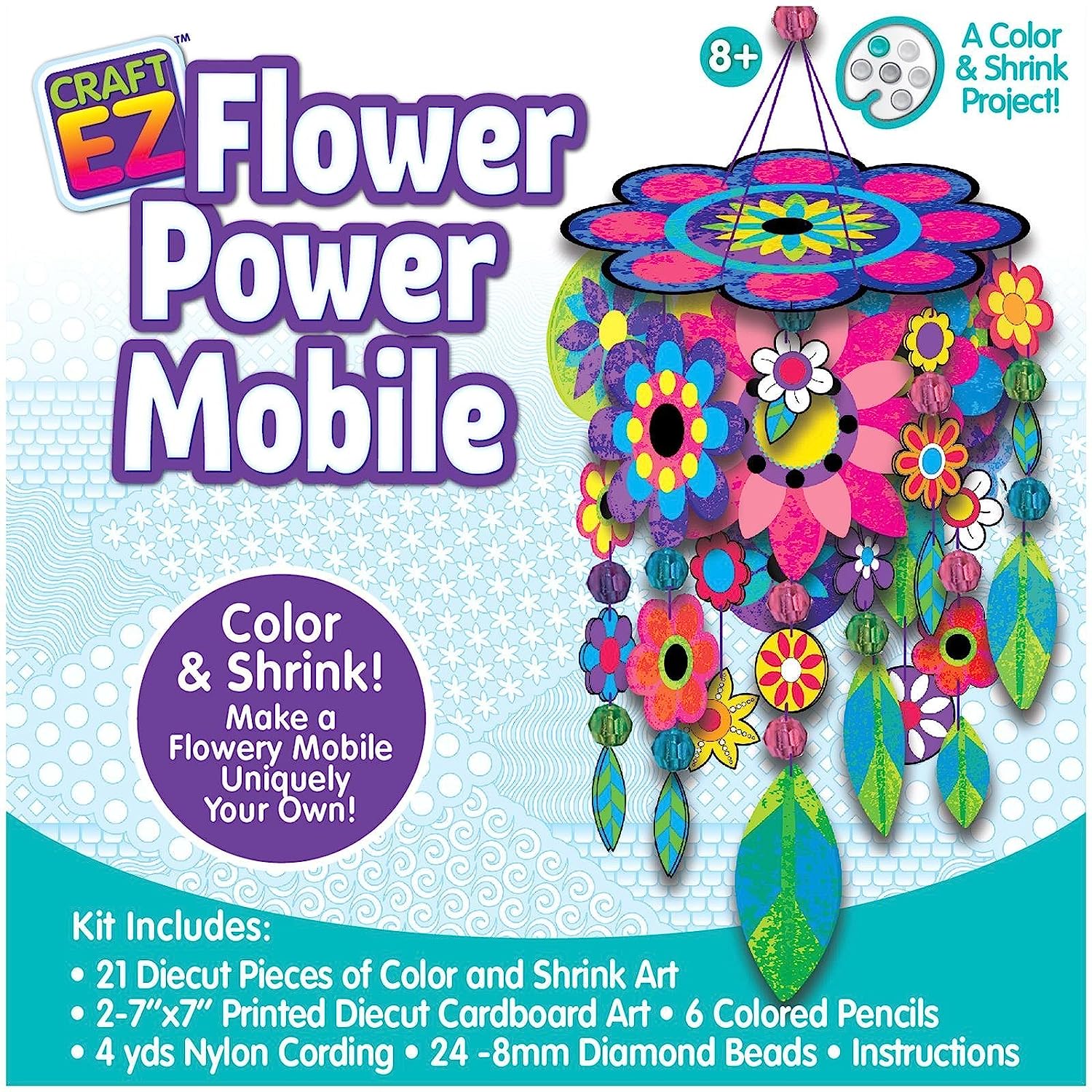 DIY Craft EZ oven Flower Power Mobile Color & Shrink Kit