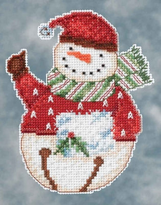 DIY Mill Hill Flurry Snowman Christmas Counted Cross Stitch Kit