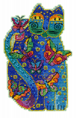 DIY Mill Hill Flutterbye Cat Beaded Counted Cross Stitch Ornament Kit