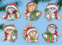 Load image into Gallery viewer, DIY Design Works Gifted Cats Kittens Christmas Plastic Canvas Ornament Kit