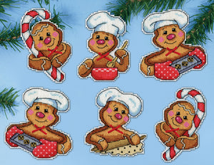 DIY Design Works Gingerbread Bakers Christmas Plastic Canvas Ornament Kit