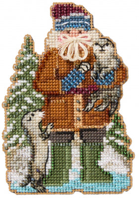 DIY Mill Hill Glacier Bay Santa Beaded Christmas Counted Cross Stitch Ornament Kit