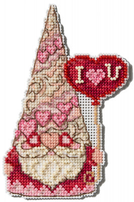 DIY Mill Hill Gnome with Heart Valentine Counted Cross Stitch Ornament Kit