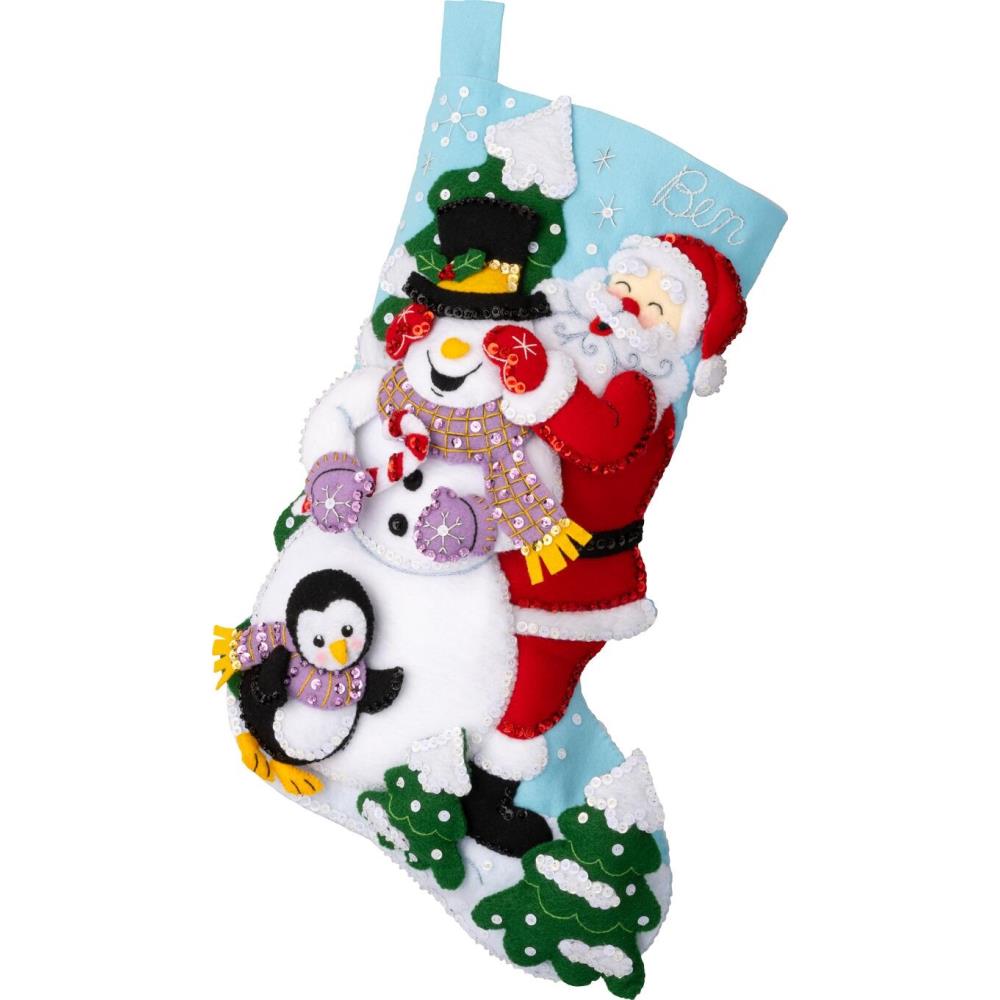 DIY Bucilla Guess Who Santa Christmas Felt Stocking Kit 89614E