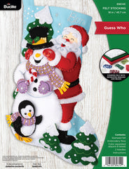 DIY Bucilla Guess Who Santa Christmas Felt Stocking Kit 89614E