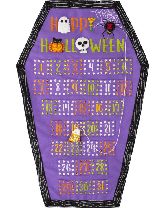 DIY Bucilla Halloween Countdown Coffin Felt Calendar Kit 89728