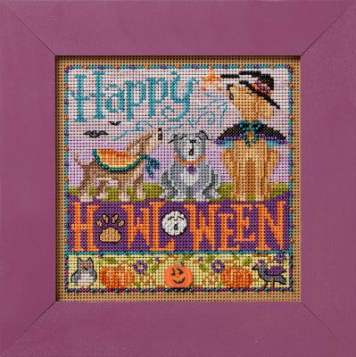 DIY Mill Hill Happy Howl-oween Dogs Halloween Counted Cross Stitch Kit