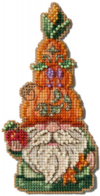 DIY Mill Hill Harvest Pumpkin Gnome Halloween Counted Cross Stitch Ornament Kit