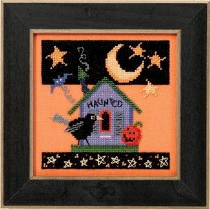DIY Mill Hill Haunted Crow Halloween Counted Cross Stitch Picture Kit