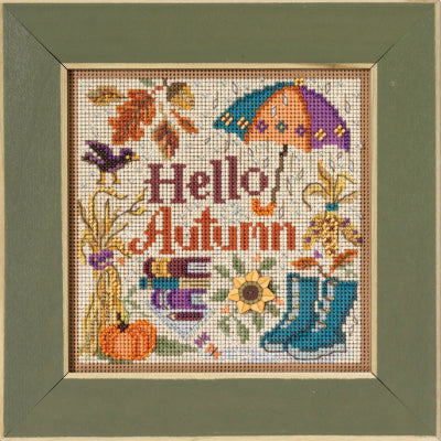 DIY Mill Hill Hello Autumn Halloween Counted Cross Stitch Kit