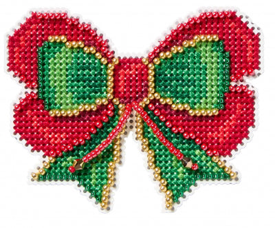 DIY Mill Hill Holiday Bow Christmas Counted Cross Stitch Magnet Kit