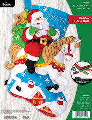 DIY Bucilla Holiday Horse Ride Christmas Felt Stocking Kit 89589E