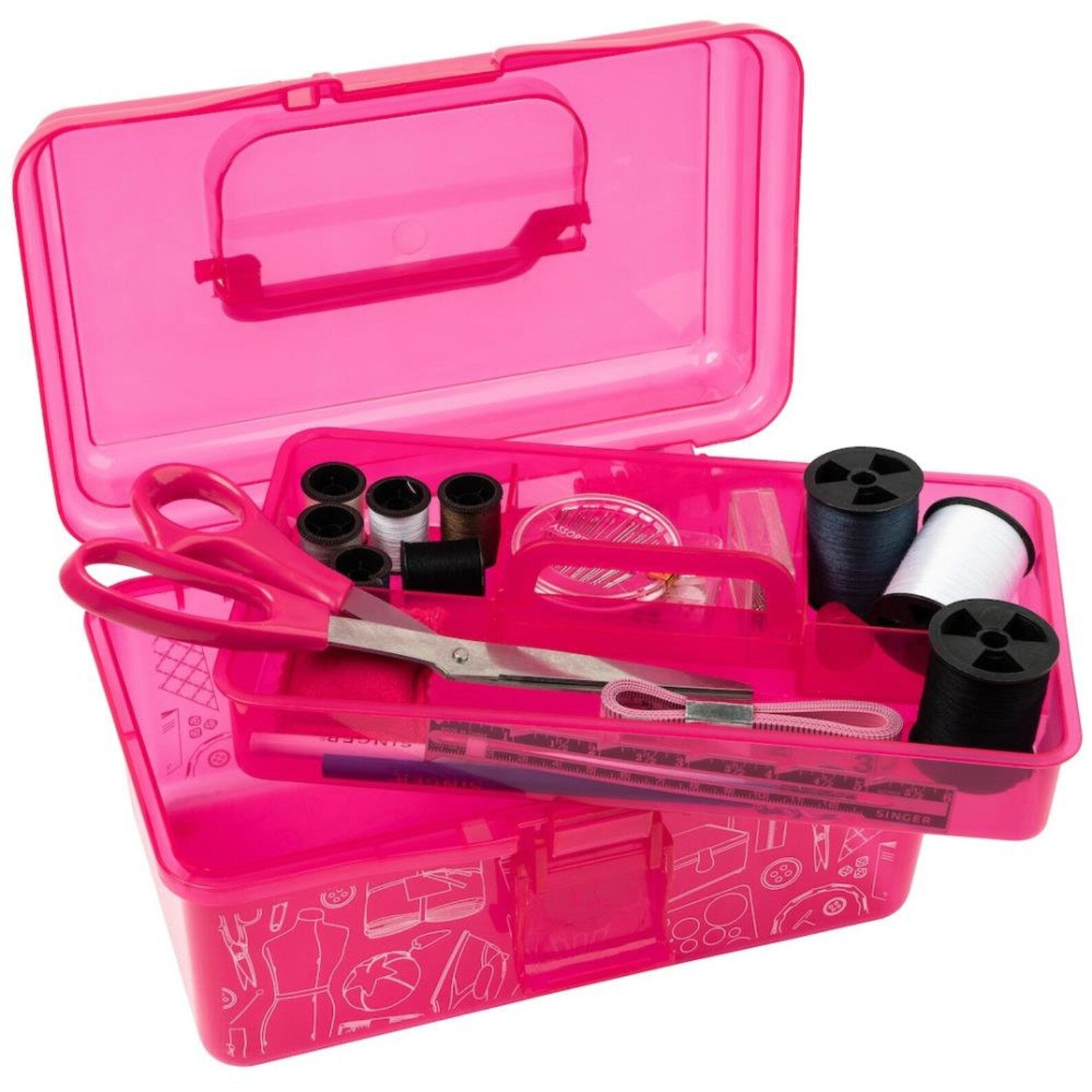 Singer Sewers Companion 174 piece Pink Sewing Box Organizer Kit Gift