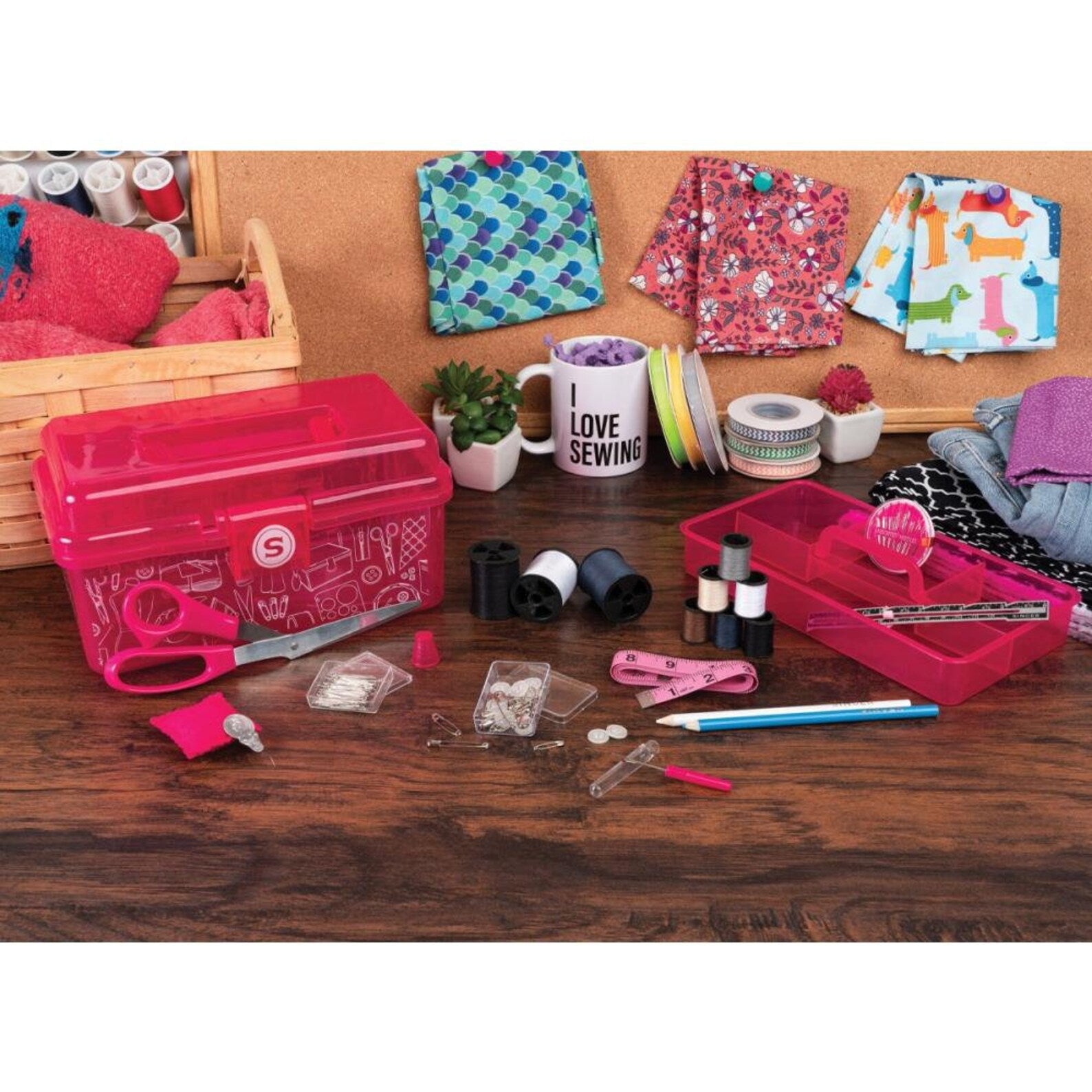 Singer Sewers Companion 174 piece Pink Sewing Box Organizer Kit Gift