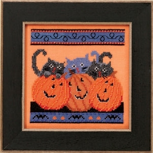 DIY Mill Hill Jacks and Cats Pumpkin Halloween Counted Cross Stitch Picture Kit