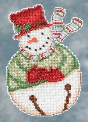 DIY Mill Hill Jangle Bell Snowman Christmas Counted Cross Stitch Kit