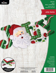 DIY Bucilla Jolly Santa Christmas Holiday Felt Wall Hanging Kit 89645E