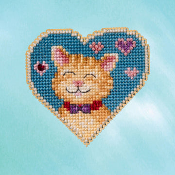 DIY Mill Hill Kitty Love Cat Beaded Cross Stitch Magnet Ornament Kit