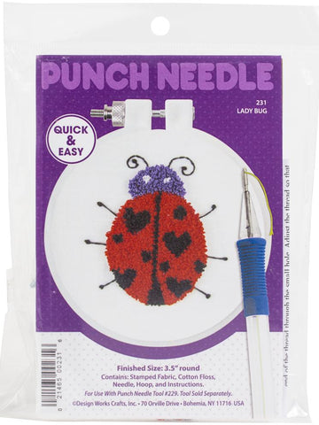 DIY Design Works Lady Bug Punch Needle Craft Kit