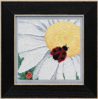 DIY Mill Hill Ladybug on Daisy Spring Counted Cross Stitch Kit