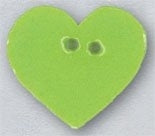 DIY Mill Hill Ceramic Button - Large Lime Heart