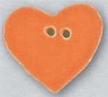 DIY Mill Hill Ceramic Button - Large Tangerine Heart